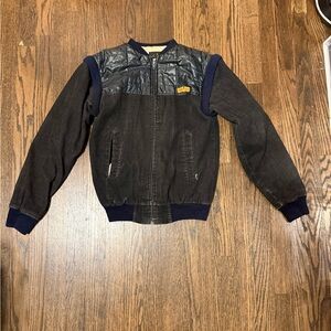Vintage Black and Blue Bomber Jacket